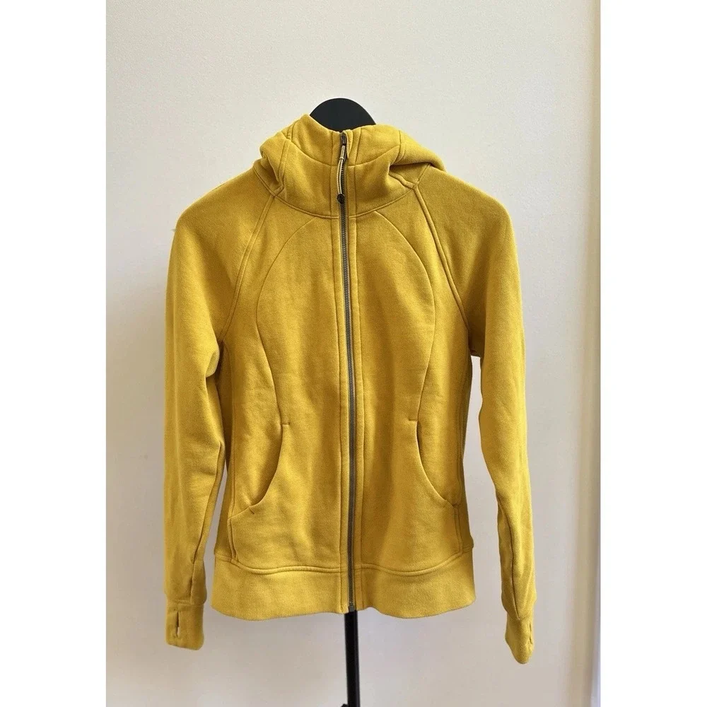 Lululemon Women Full-zip Scuba Hoodie Size 6 Honey Lemon